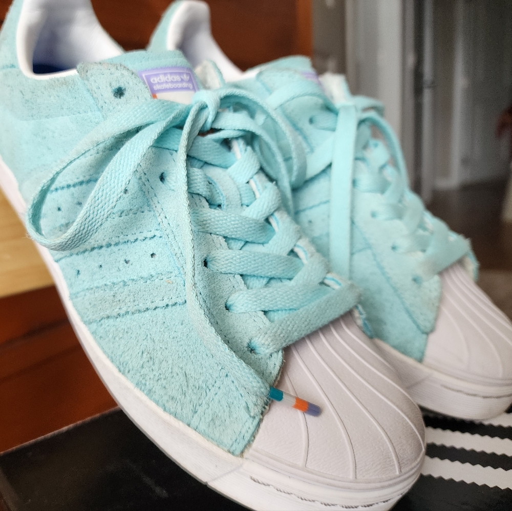 Adidas Skateboarding Shoes Superstar Volcano Pastel Green 38 5 1/2 - Picture 4 of 14